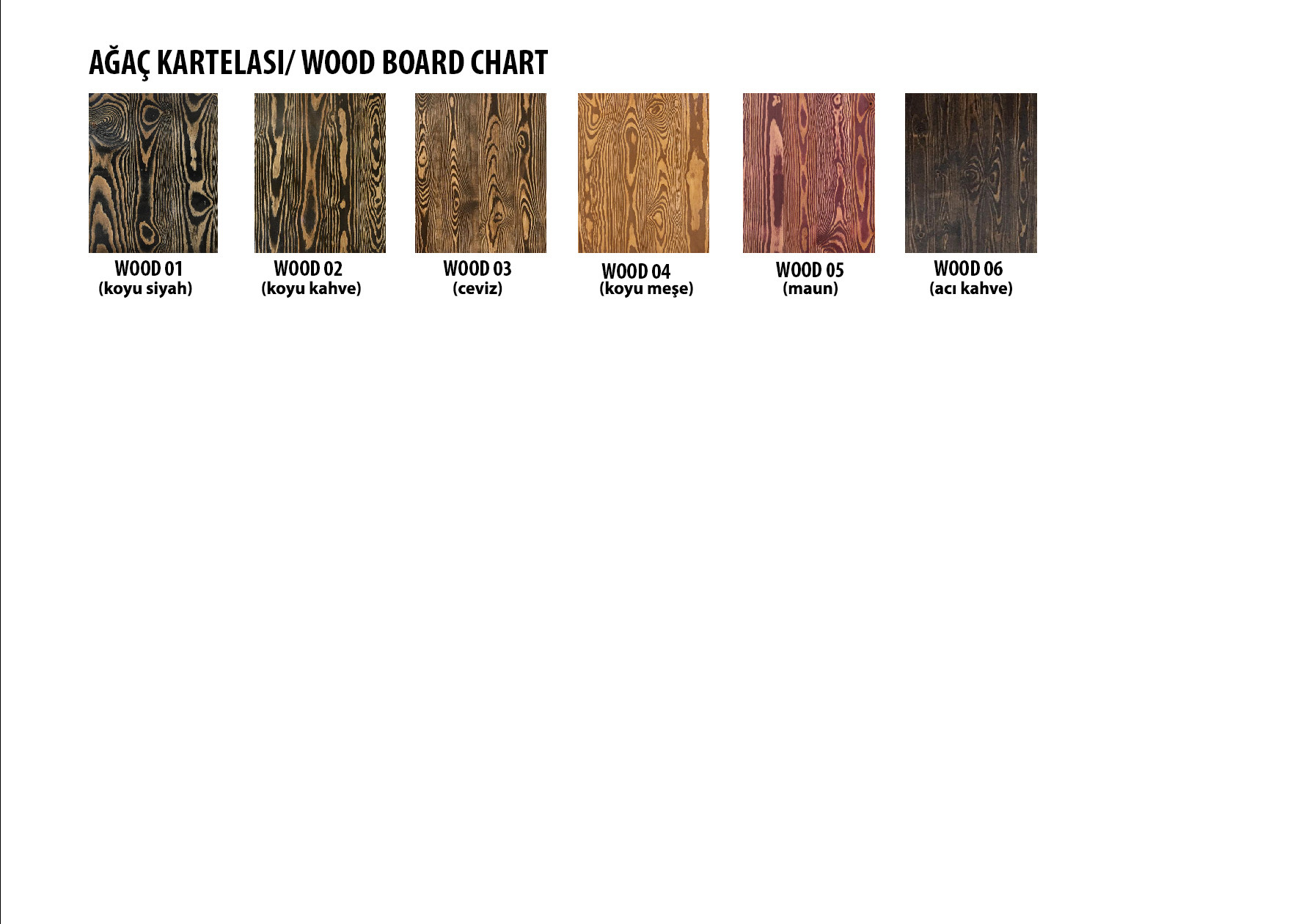 Latest named wood color chart